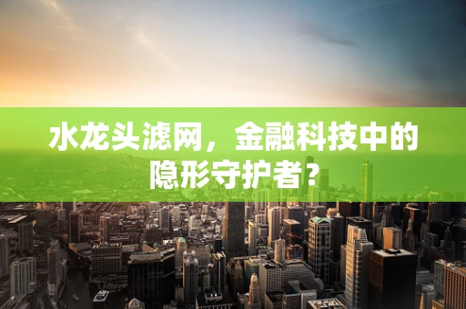 水龙头滤网，金融科技中的隐形守护者？