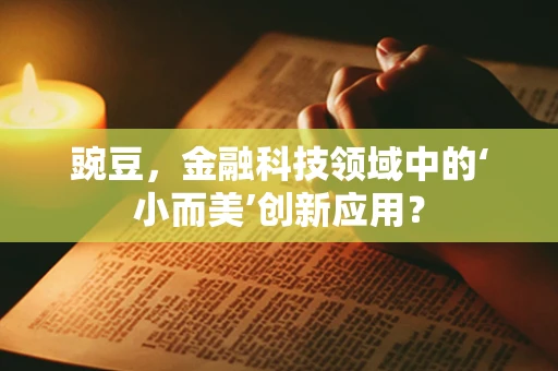 豌豆，金融科技领域中的‘小而美’创新应用？