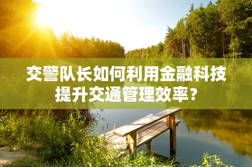 交警队长如何利用金融科技提升交通管理效率？