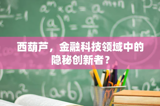 西葫芦，金融科技领域中的隐秘创新者？