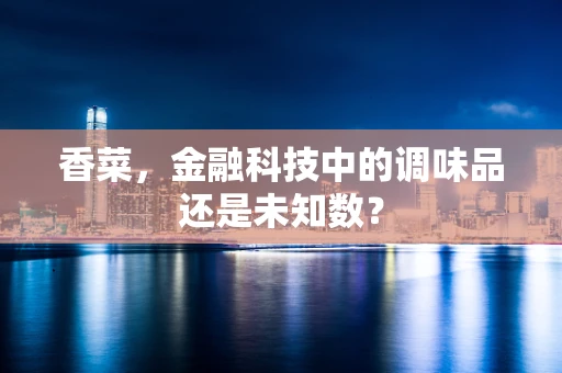 香菜，金融科技中的调味品还是未知数？