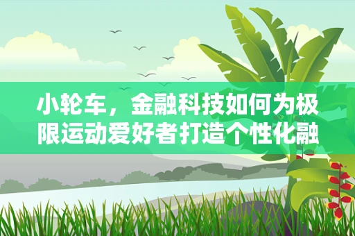小轮车，金融科技如何为极限运动爱好者打造个性化融资方案？
