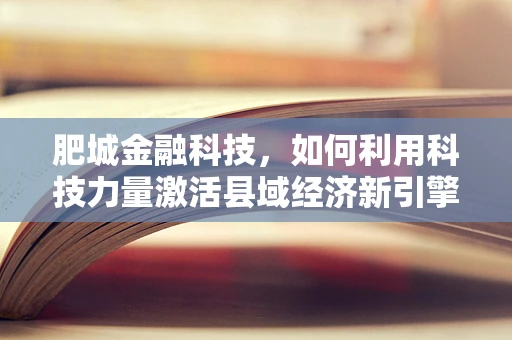肥城金融科技，如何利用科技力量激活县域经济新引擎？