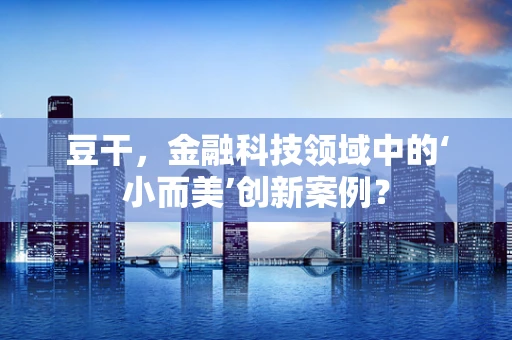 豆干，金融科技领域中的‘小而美’创新案例？