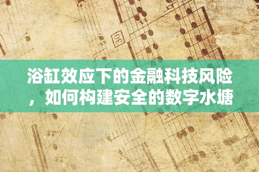 浴缸效应下的金融科技风险，如何构建安全的数字水塘？