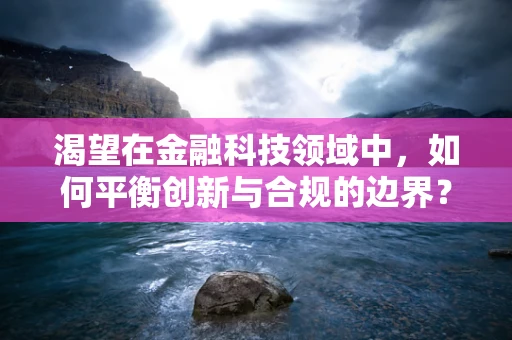 渴望在金融科技领域中，如何平衡创新与合规的边界？