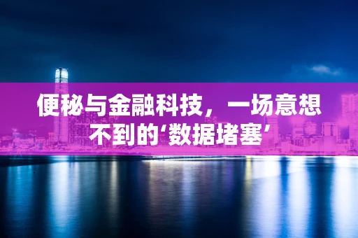 便秘与金融科技，一场意想不到的‘数据堵塞’
