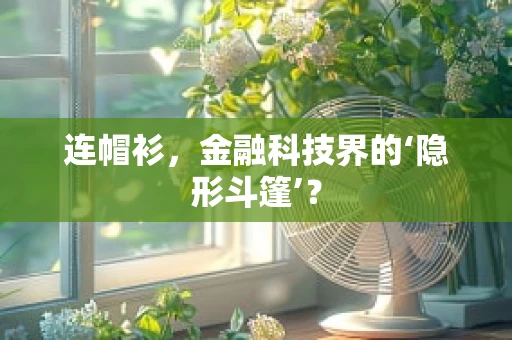 连帽衫，金融科技界的‘隐形斗篷’？