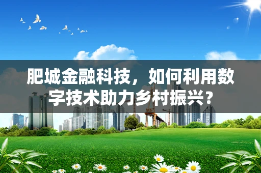 肥城金融科技，如何利用数字技术助力乡村振兴？