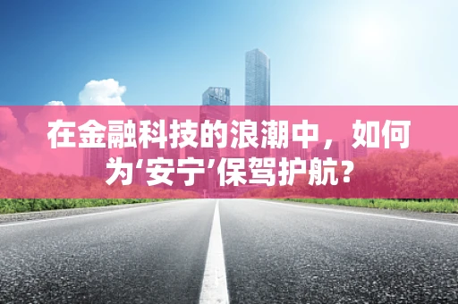 在金融科技的浪潮中，如何为‘安宁’保驾护航？