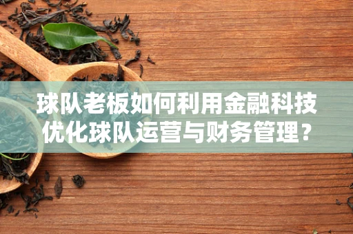 球队老板如何利用金融科技优化球队运营与财务管理？