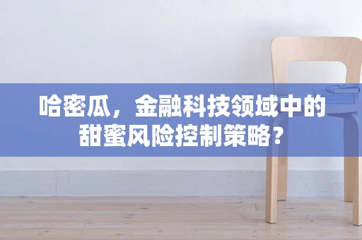 哈密瓜，金融科技领域中的甜蜜风险控制策略？