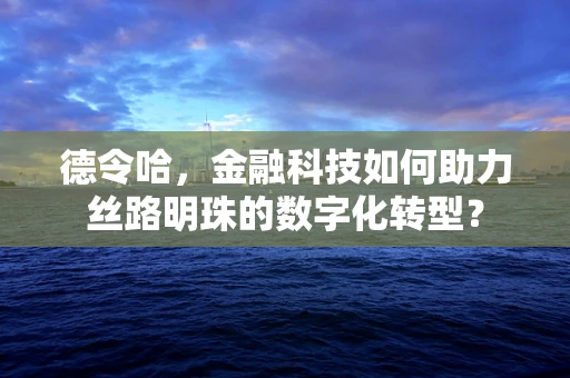 德令哈，金融科技如何助力丝路明珠的数字化转型？