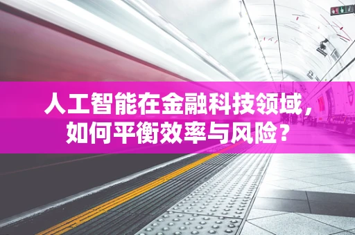 人工智能在金融科技领域，如何平衡效率与风险？