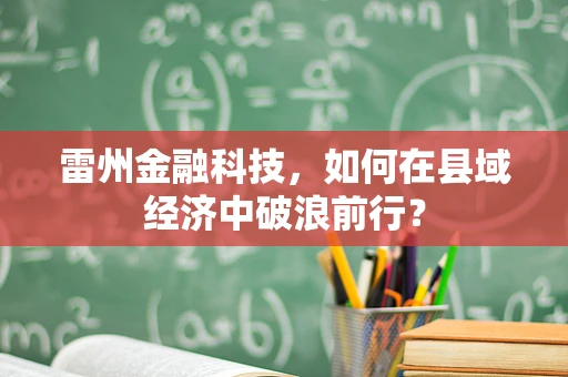 雷州金融科技，如何在县域经济中破浪前行？