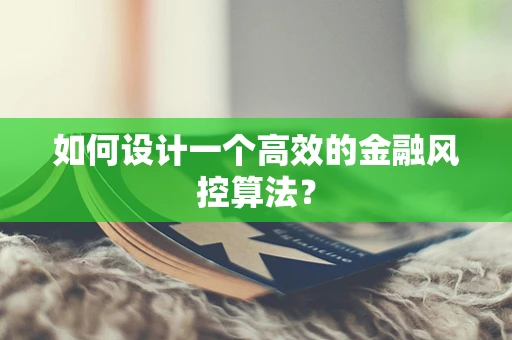 如何设计一个高效的金融风控算法？