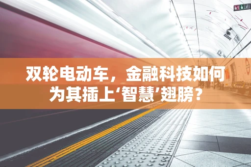 双轮电动车，金融科技如何为其插上‘智慧’翅膀？