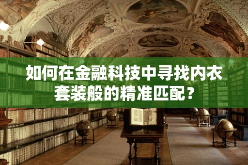 如何在金融科技中寻找内衣套装般的精准匹配？