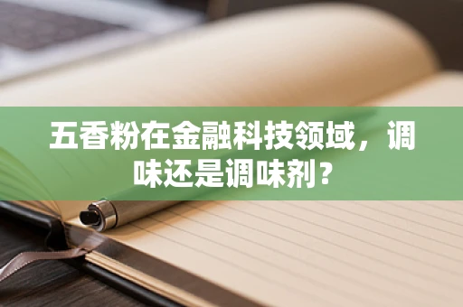 五香粉在金融科技领域，调味还是调味剂？