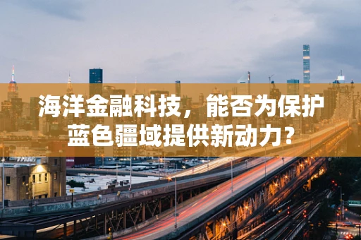 海洋金融科技，能否为保护蓝色疆域提供新动力？