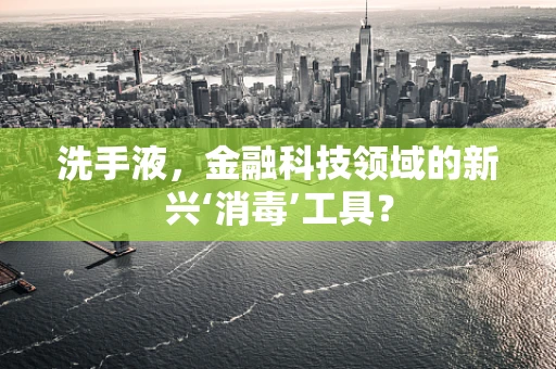 洗手液，金融科技领域的新兴‘消毒’工具？