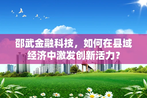 邵武金融科技，如何在县域经济中激发创新活力？