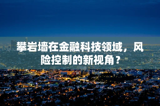 攀岩墙在金融科技领域，风险控制的新视角？