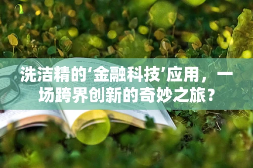 洗洁精的‘金融科技’应用，一场跨界创新的奇妙之旅？