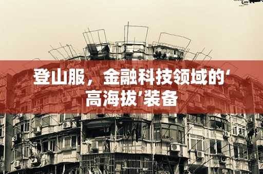 登山服，金融科技领域的‘高海拔’装备