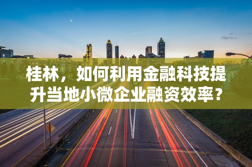 桂林，如何利用金融科技提升当地小微企业融资效率？