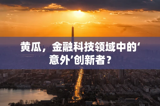 黄瓜，金融科技领域中的‘意外’创新者？