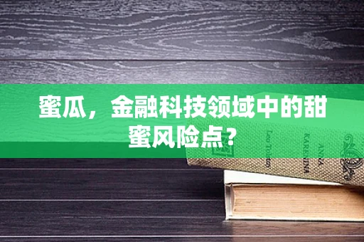 蜜瓜，金融科技领域中的甜蜜风险点？