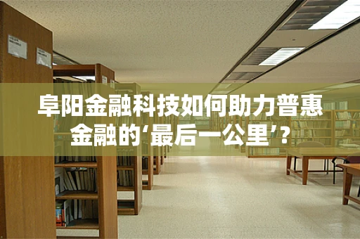 阜阳金融科技如何助力普惠金融的‘最后一公里’？