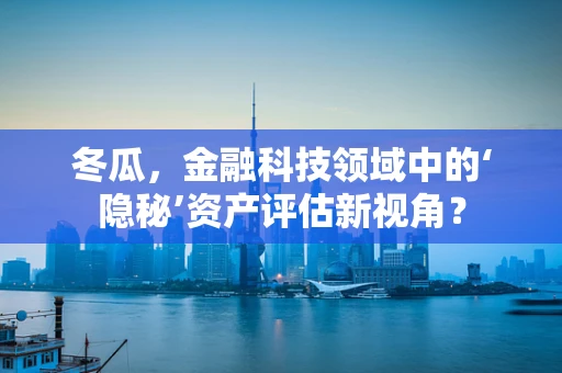冬瓜，金融科技领域中的‘隐秘’资产评估新视角？