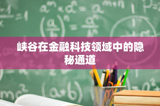 峡谷在金融科技领域中的隐秘通道