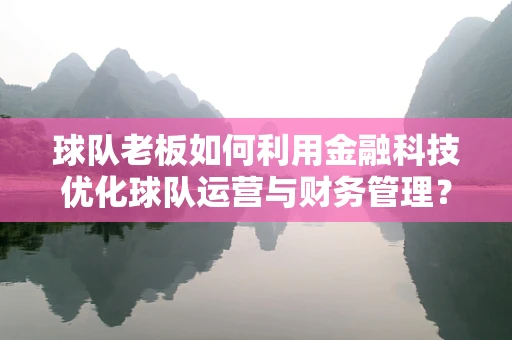球队老板如何利用金融科技优化球队运营与财务管理？