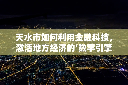 天水市如何利用金融科技，激活地方经济的‘数字引擎’？