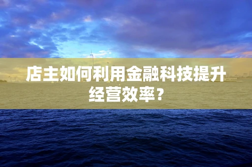 店主如何利用金融科技提升经营效率？