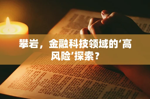 攀岩，金融科技领域的‘高风险’探索？