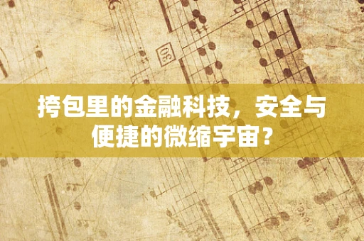 挎包里的金融科技，安全与便捷的微缩宇宙？