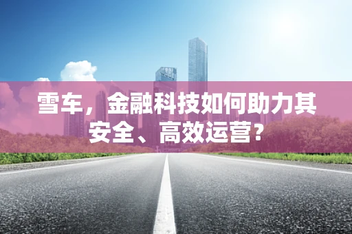 雪车，金融科技如何助力其安全、高效运营？