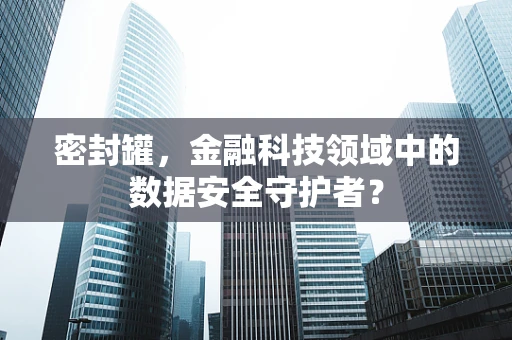 密封罐，金融科技领域中的数据安全守护者？
