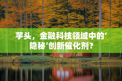 芋头，金融科技领域中的‘隐秘’创新催化剂？