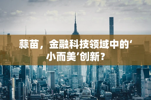 蒜苗，金融科技领域中的‘小而美’创新？