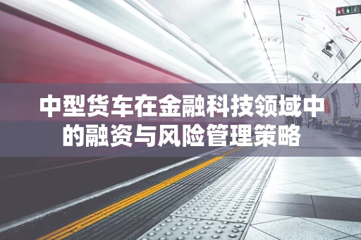 中型货车在金融科技领域中的融资与风险管理策略