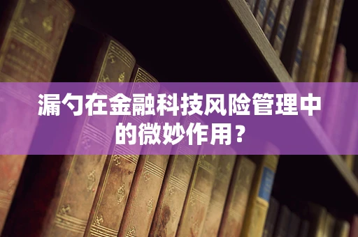 漏勺在金融科技风险管理中的微妙作用？