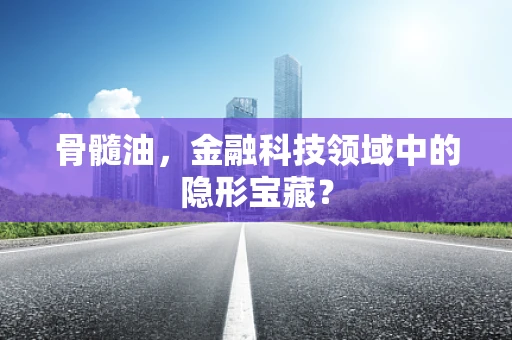 骨髓油，金融科技领域中的隐形宝藏？