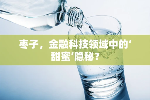 枣子，金融科技领域中的‘甜蜜’隐秘？