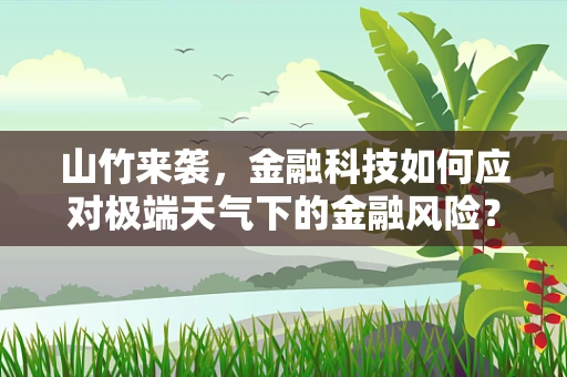 山竹来袭，金融科技如何应对极端天气下的金融风险？