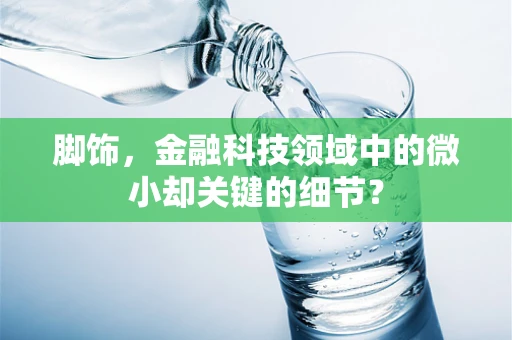 脚饰，金融科技领域中的微小却关键的细节？